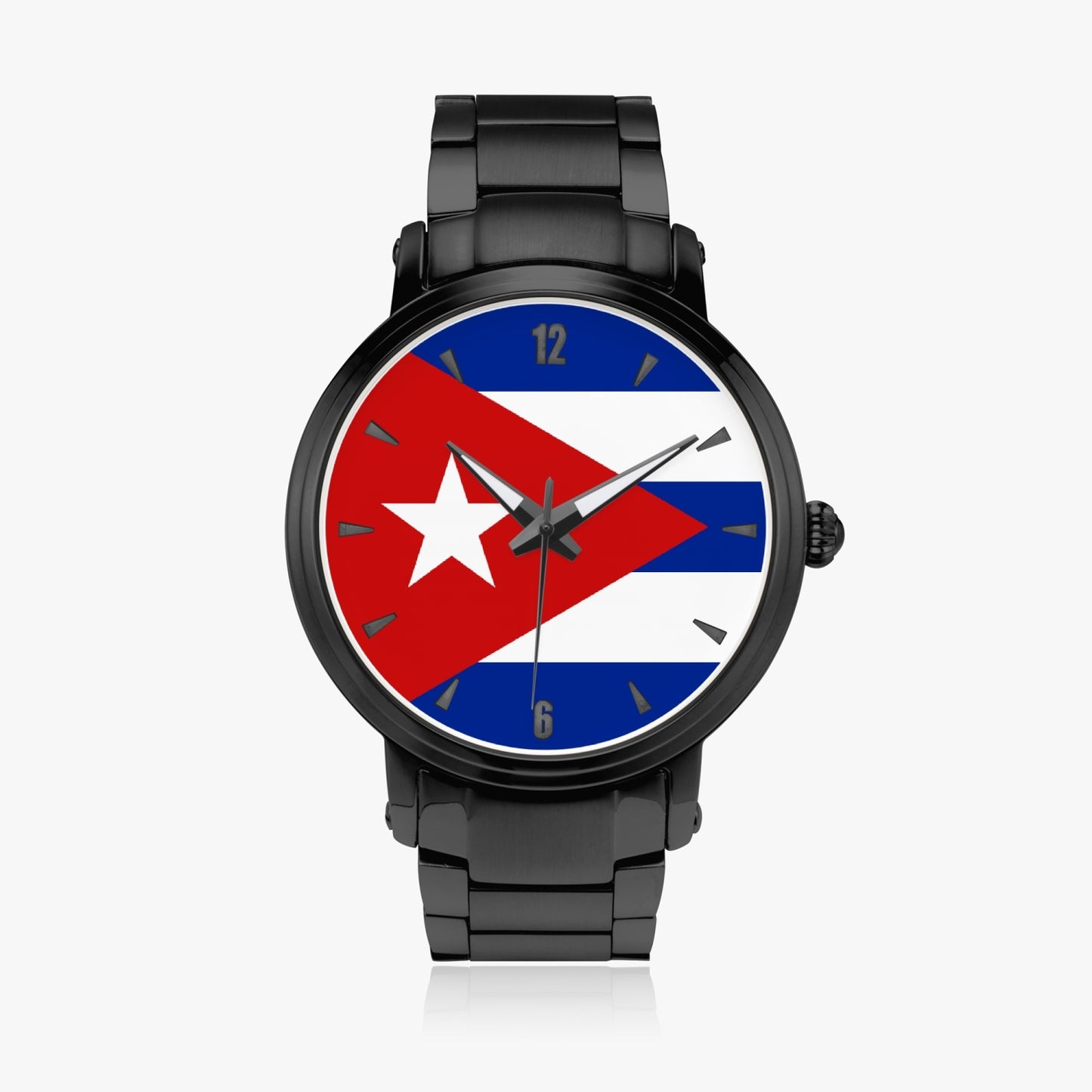 Cuba Pride Stainless Steel Luxury Men's Watch - Silver / Rose Gold / Black