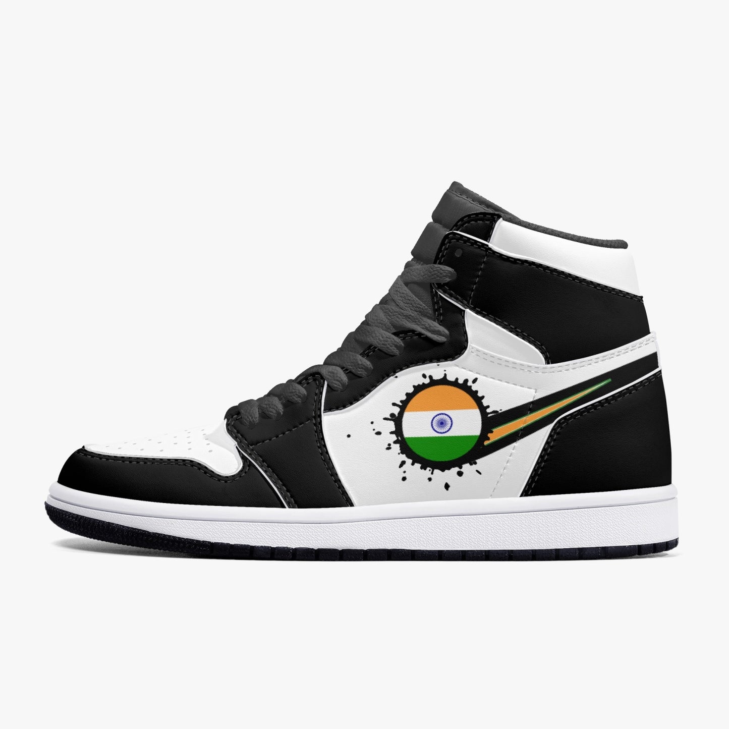Air India Splattered Icon Black/White High Tops (Black Sole) - Men's & Women's