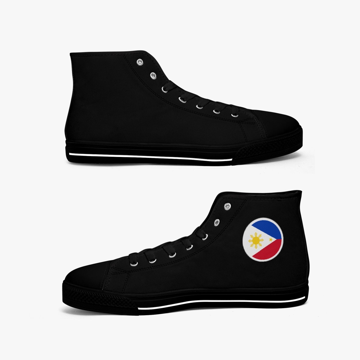 Philippines Classic Canvas High Tops (Black) - Men's & Women's