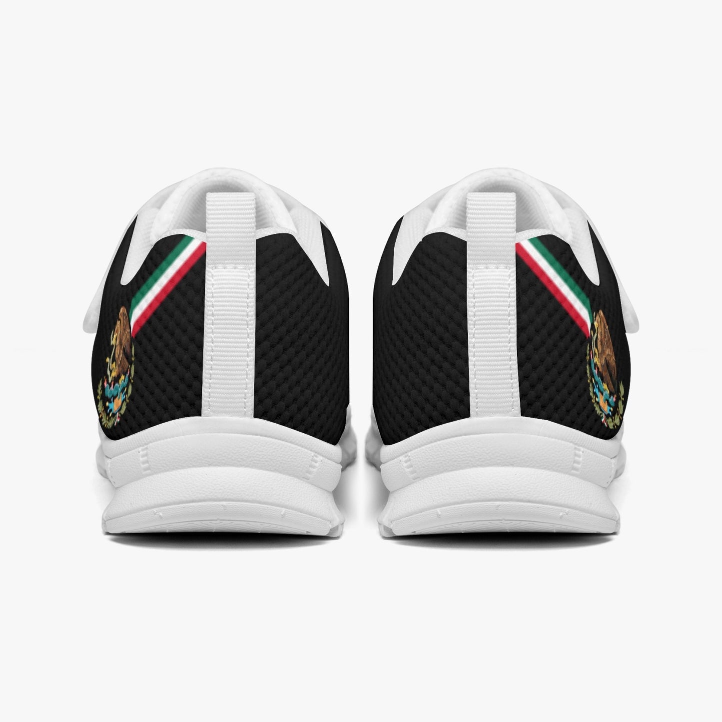 Mexico Pride Kid's Lightweight Velcro Mesh Sneaker - Black