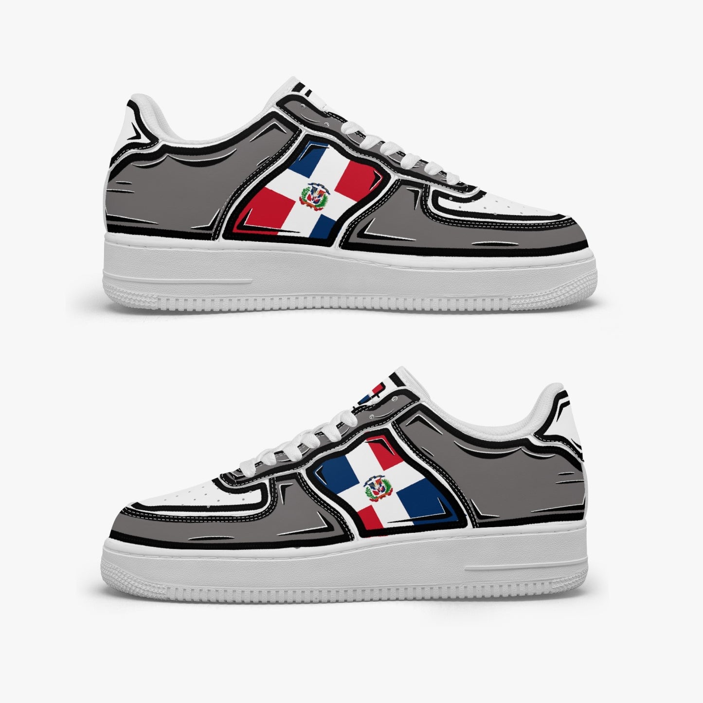 Dominican Cartoon Force 1 Low Tops (Gray) - Men's & Women's