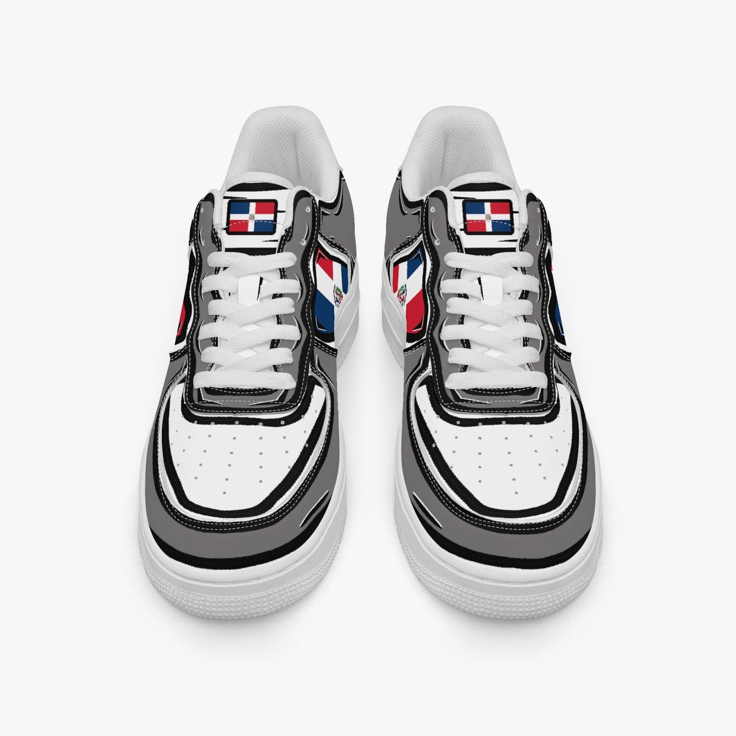 Dominican Cartoon Force 1 Low Tops (Gray) - Men's & Women's