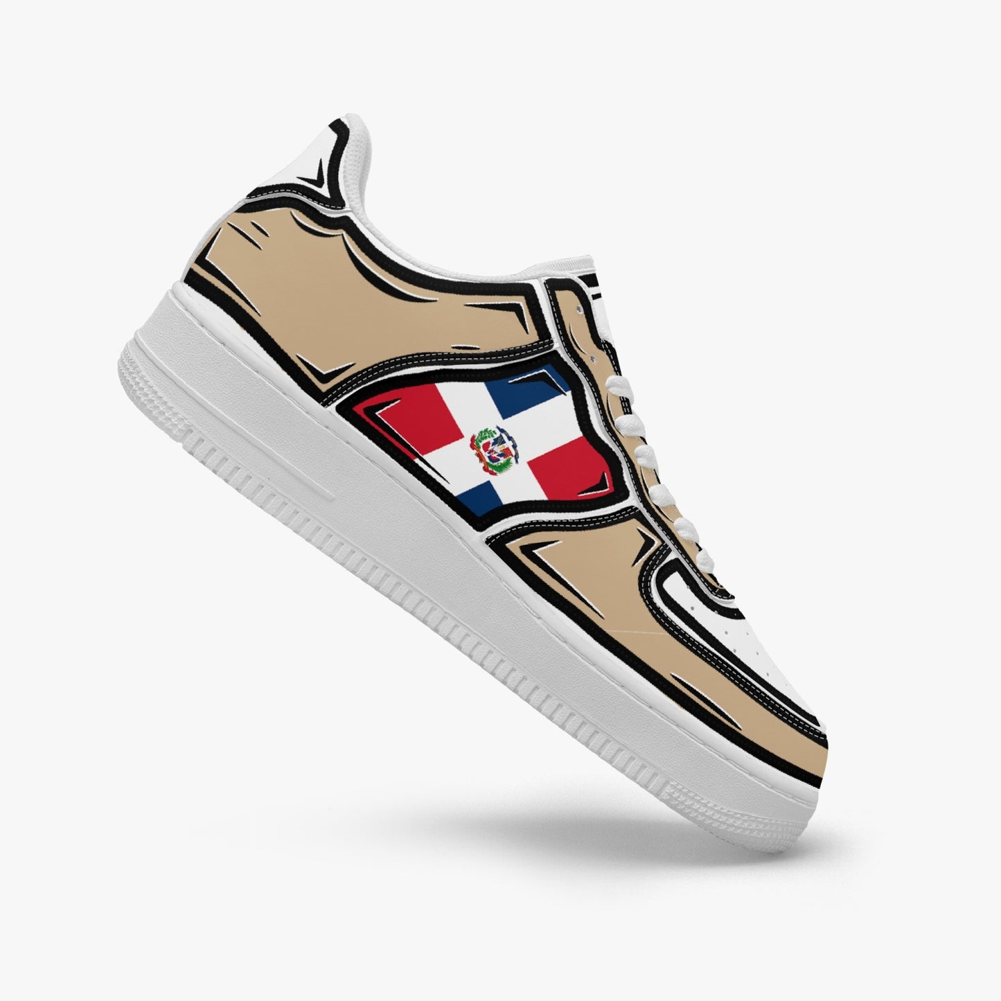 Dominican Cartoon Force 1 Low Tops (Tan) - Men's & Women's