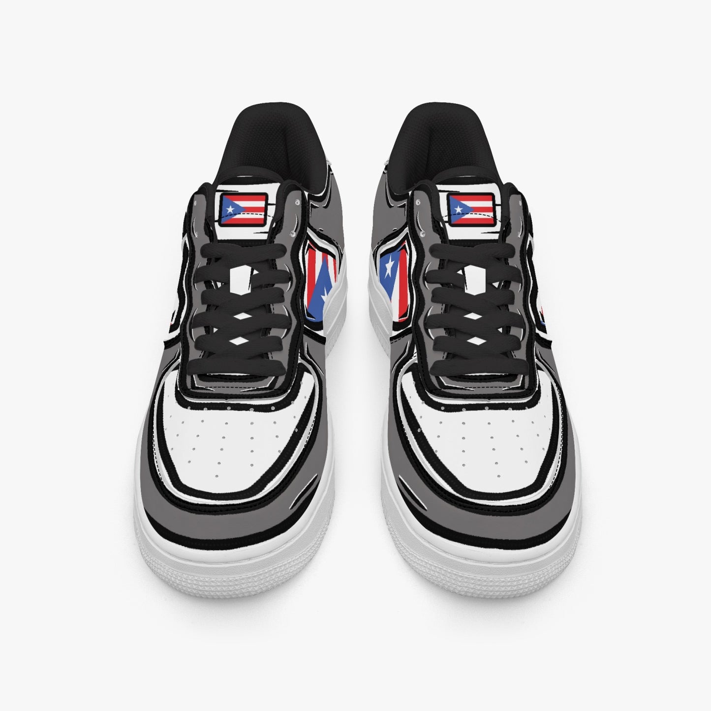 Puerto Rico Cartoon Force 1 Low Tops (Gray) - Men's & Women's