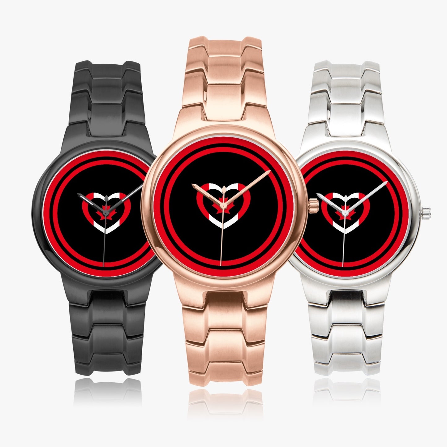 Canada Love Stainless Steel Luxury Women's Watch - Rose Gold / Silver / Black