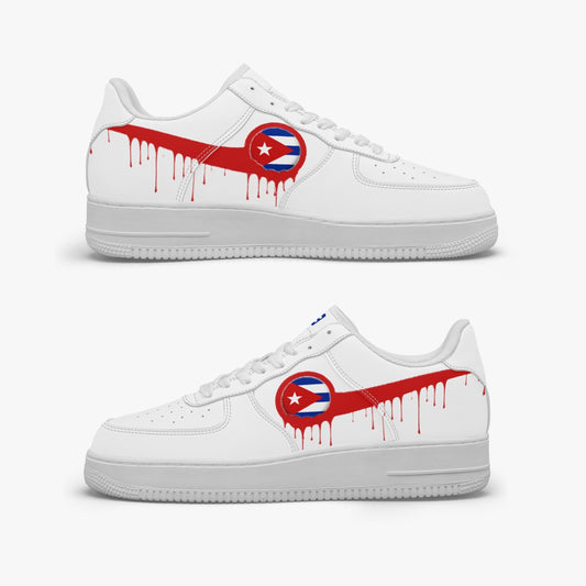 Cuba Red Drip R-Force 1 Low Tops (White) - Men's & Women's