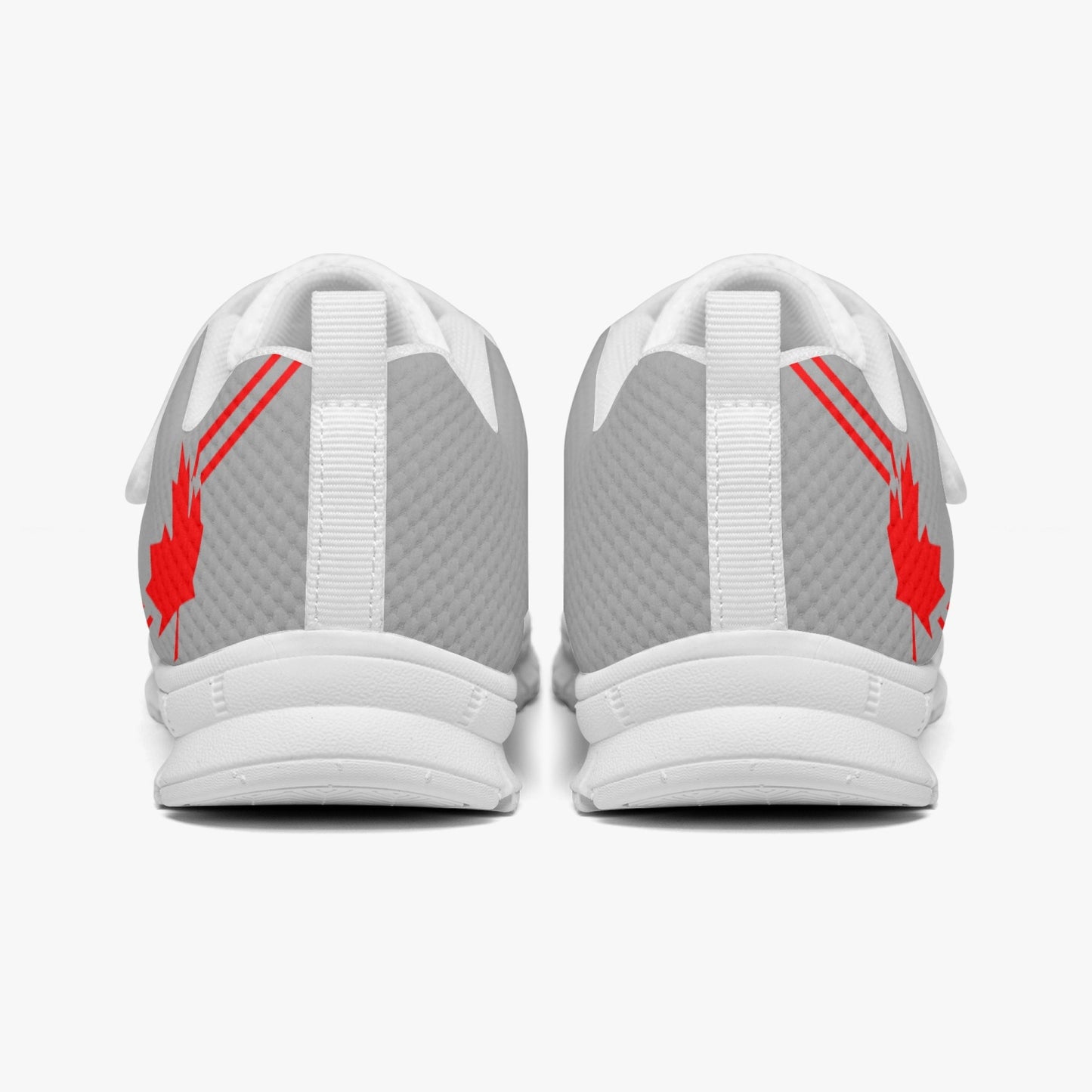 Canada Pride Kid's Lightweight Velcro Mesh Sneaker - Gray