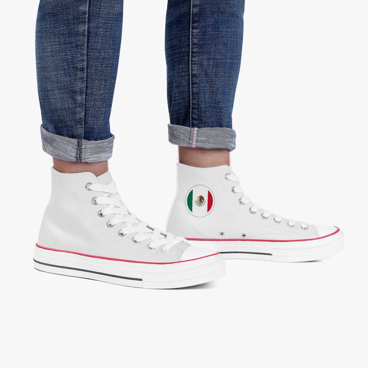 Mexico Classic Canvas High Tops (White) - Men's & Women's