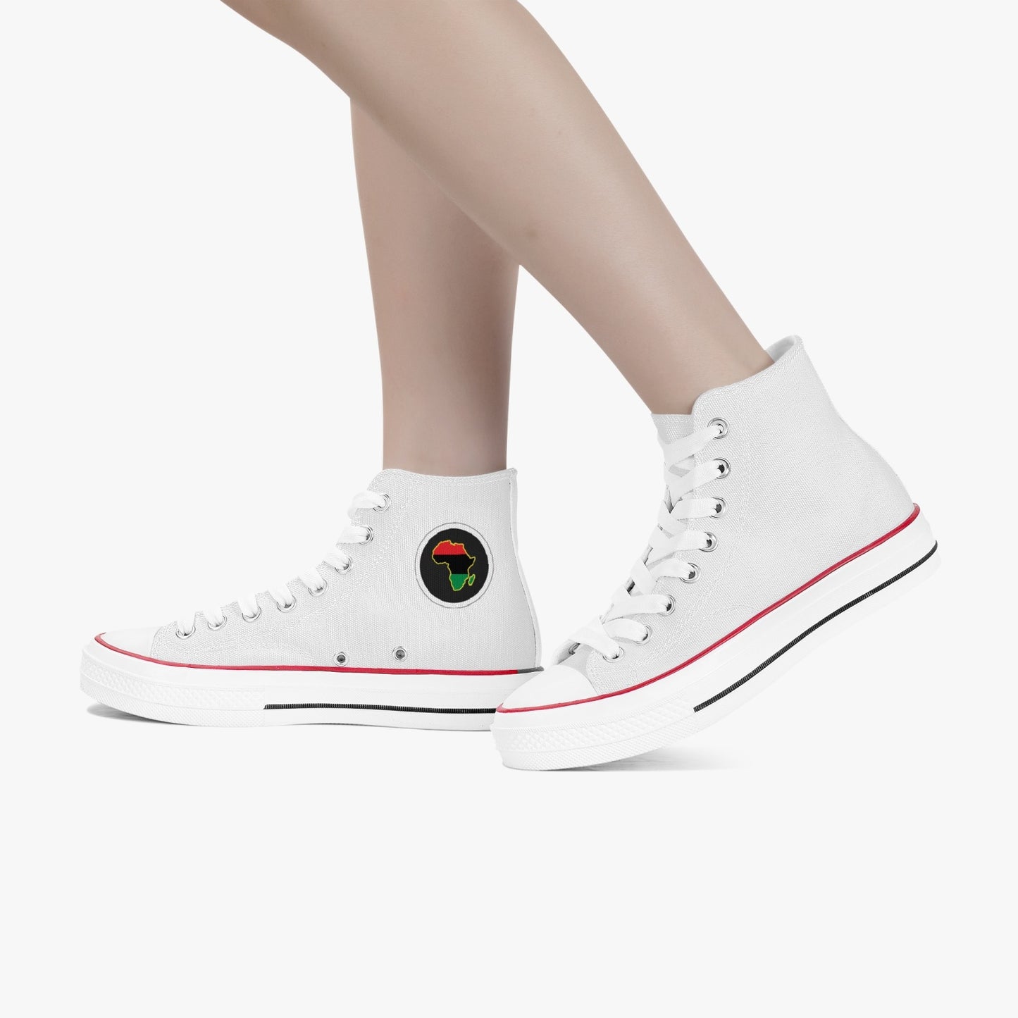 Africa Classic Canvas High Tops (White) - Men's & Women's