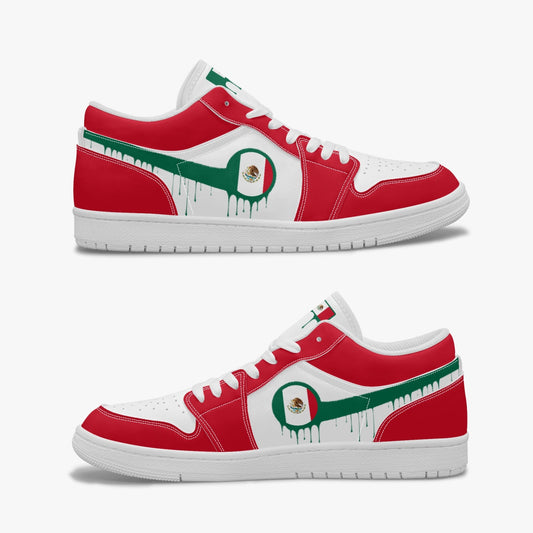 Air Mexico Green Drip / Red & White Low Tops (White Sole) - Men's & Women's