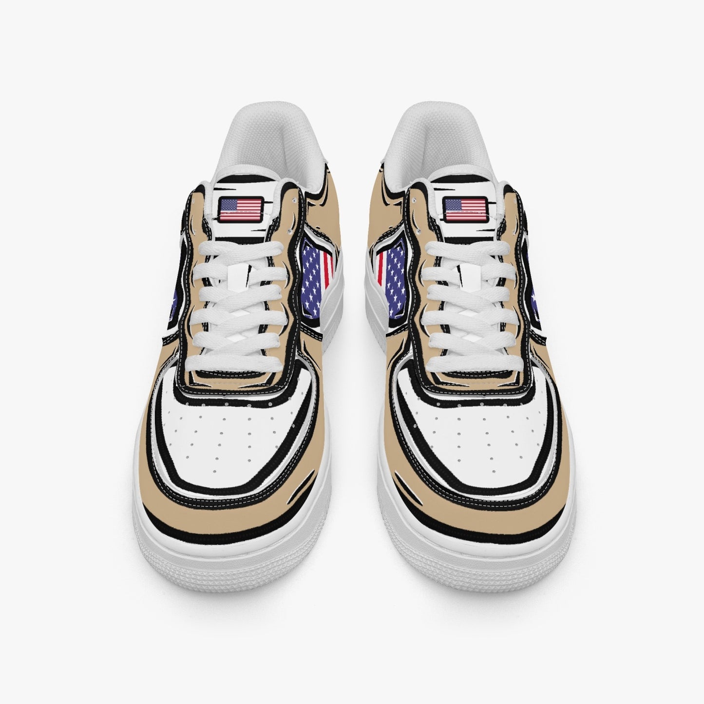 USA Cartoon Force 1 Low Tops (Tan) - Men's & Women's