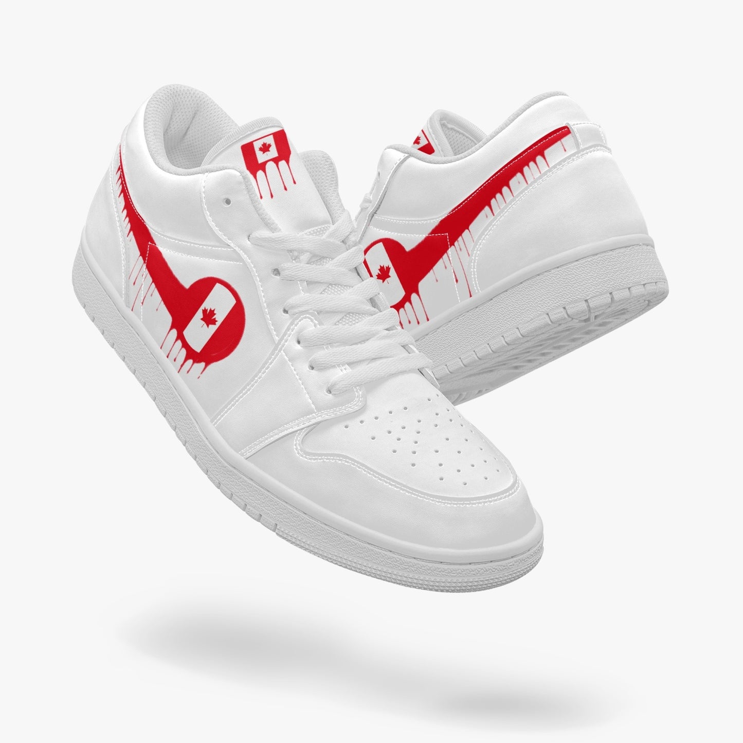 Air Canada Red Drip / White Low Tops (White Sole) - Men's & Women's
