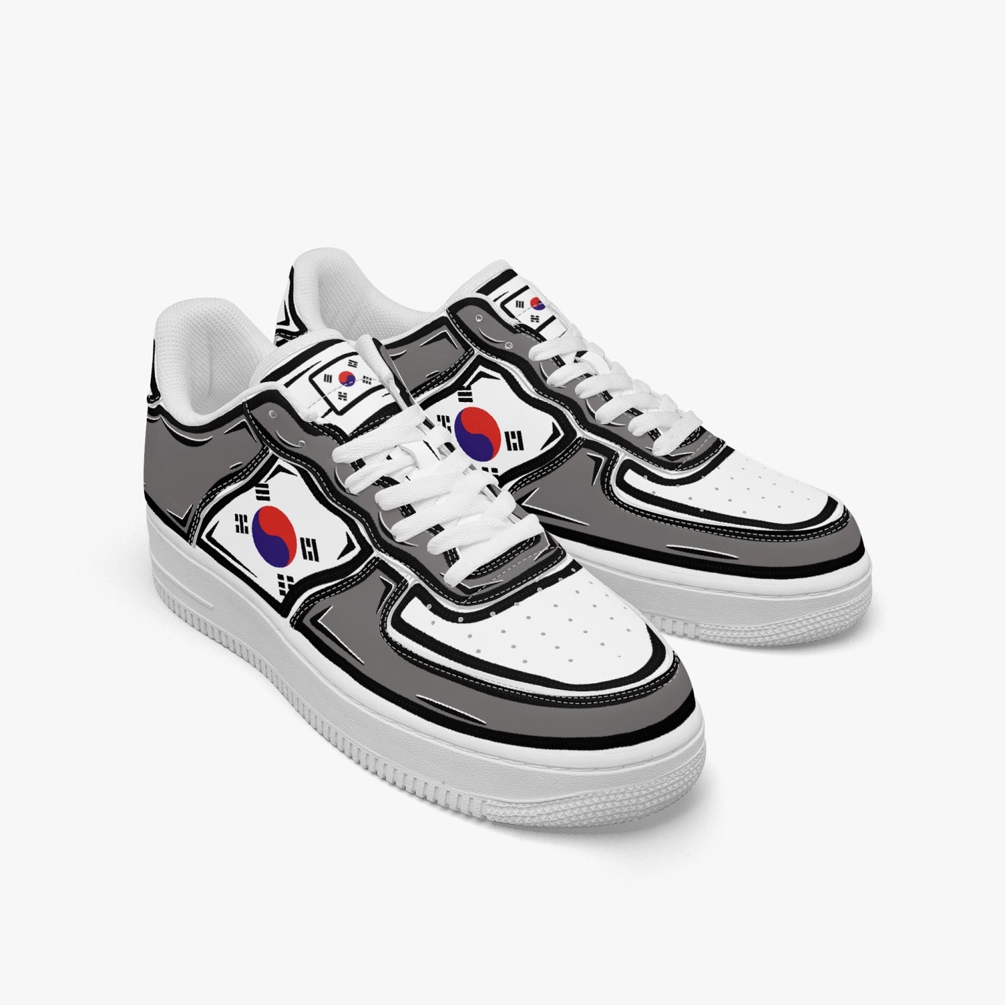 South Korea Cartoon Force 1 Low Tops (Gray) - Men's & Women's