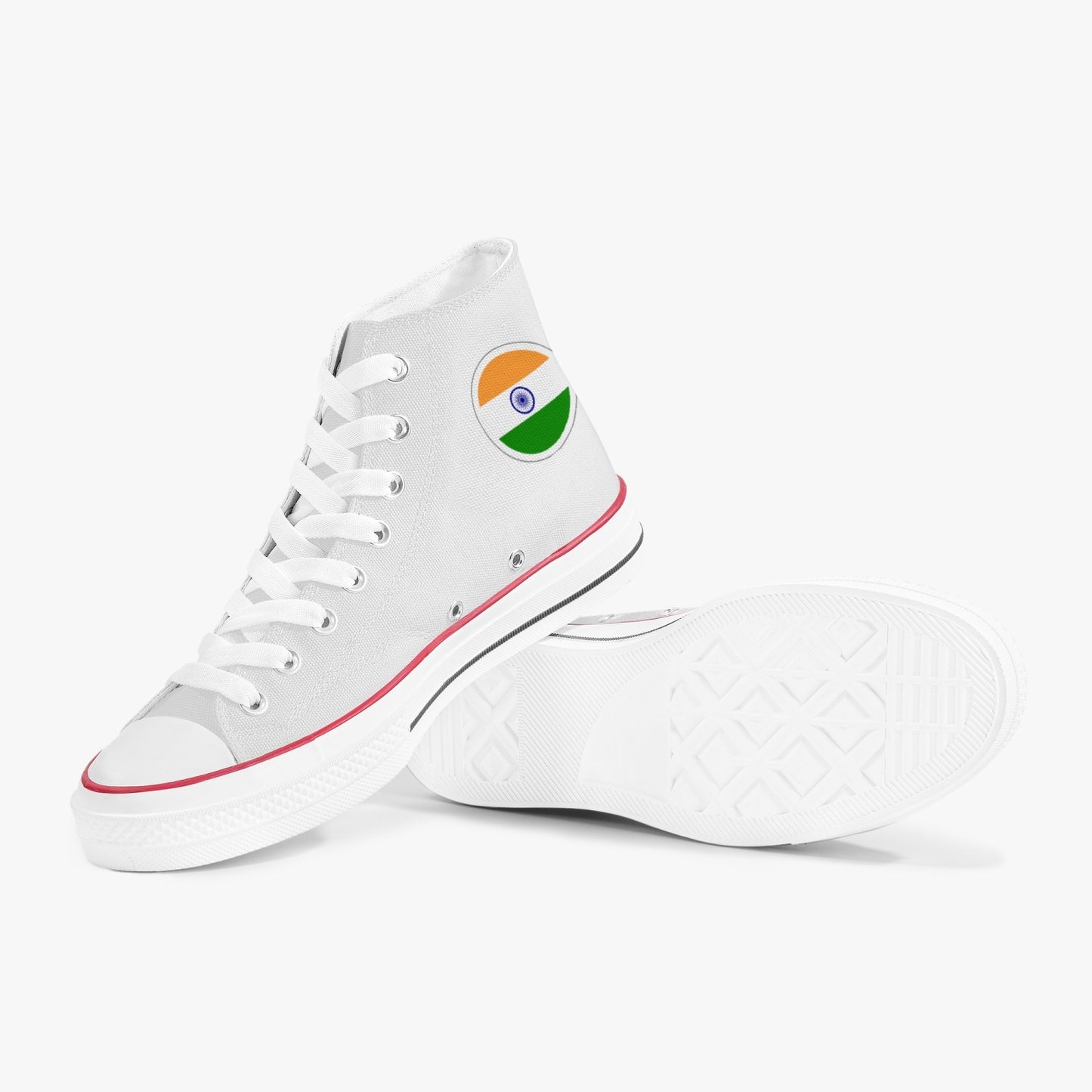 India Classic Canvas High Tops (White) - Men's & Women's