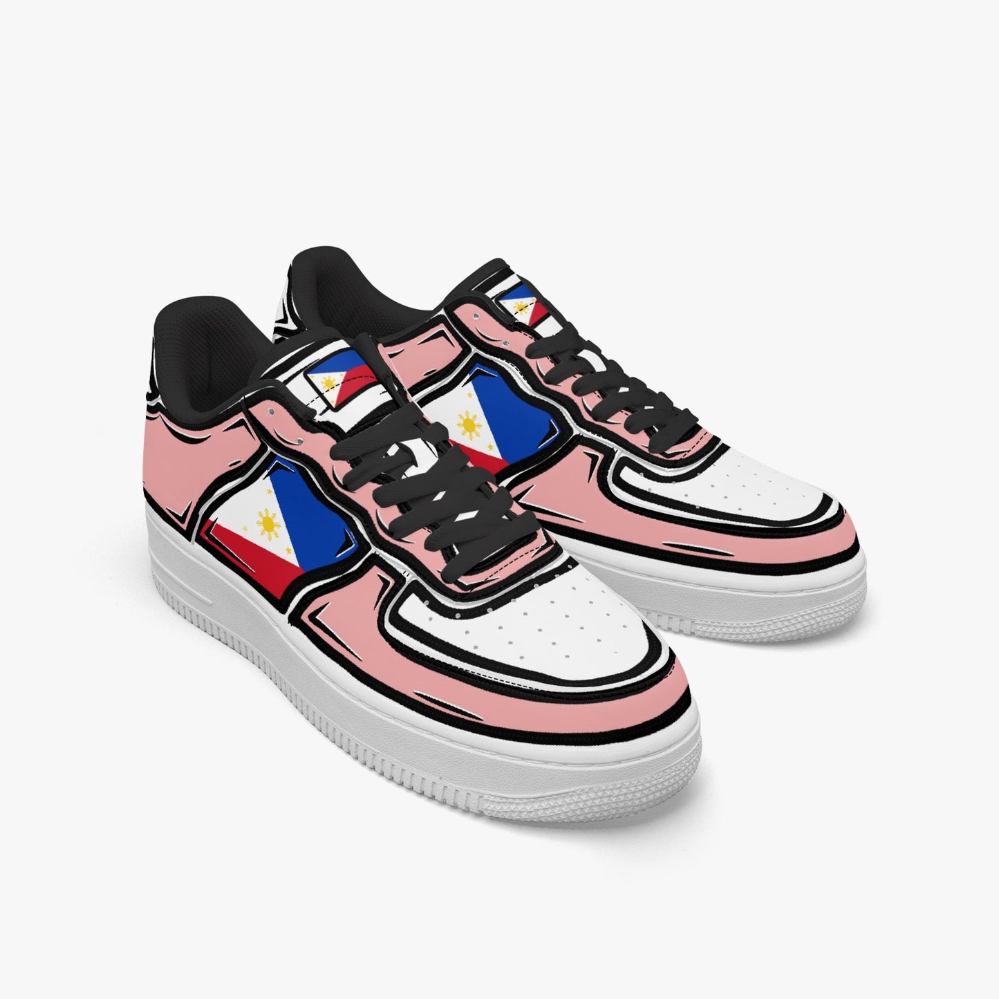 Philippines Cartoon Force 1 Low Tops (Pink) - Men's & Women's