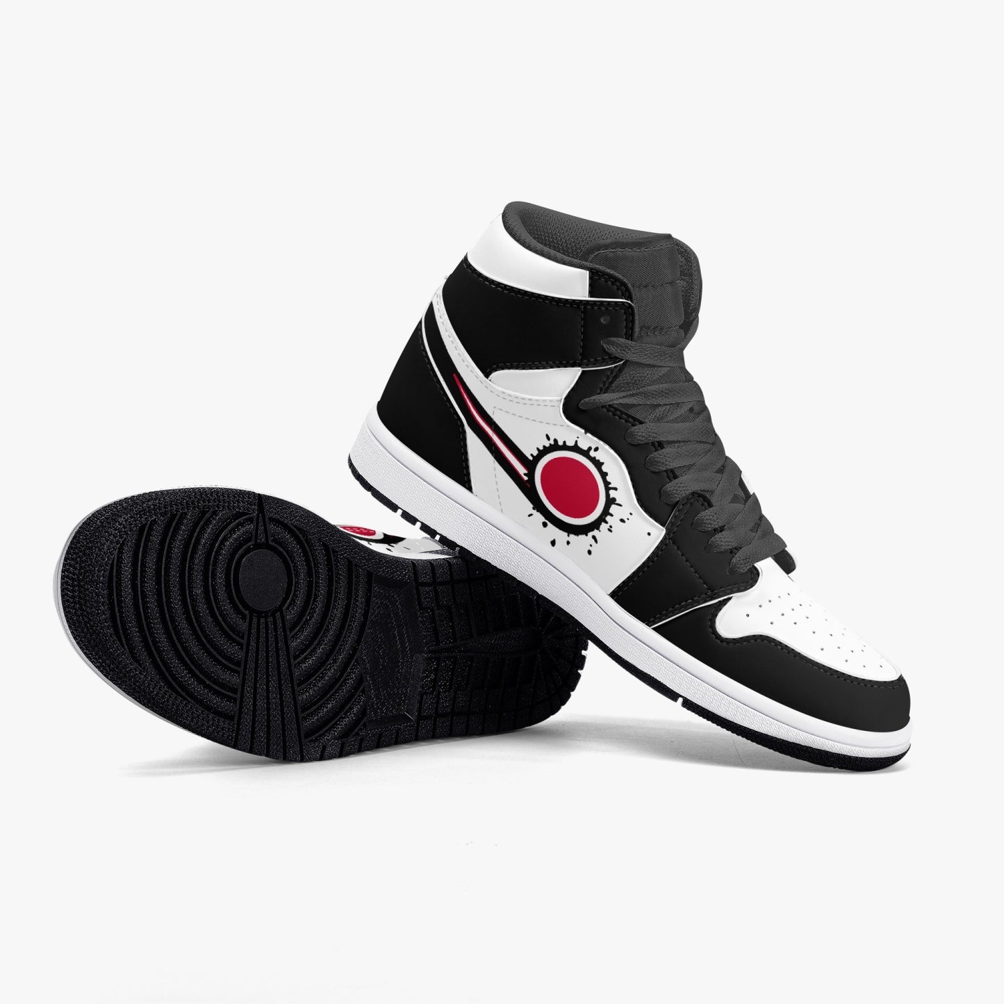 Air Japan Splattered Icon Black/White High Tops (Black Sole) - Men's & Women's