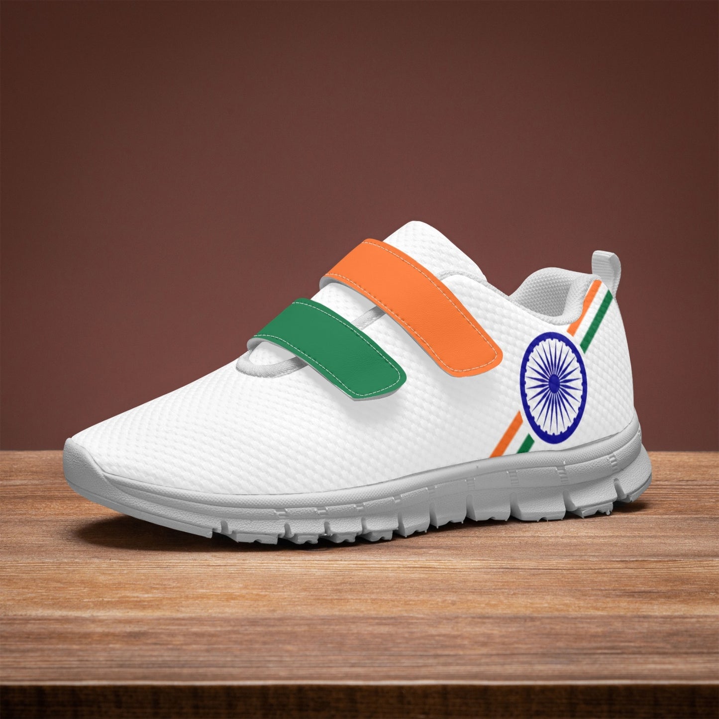 India Pride Kid's Lightweight Velcro Mesh Sneaker - White