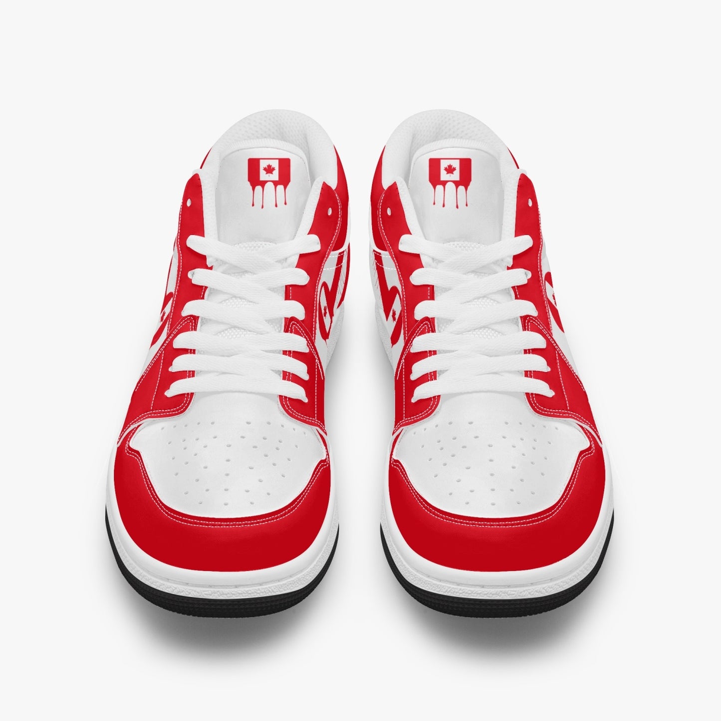 Air Canada Red Drip / Red & White Low Tops (Black Sole) - Men's & Women's