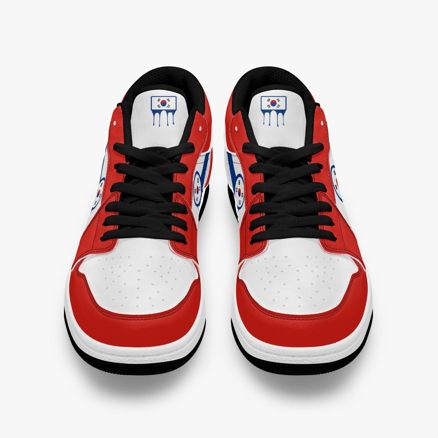 Air Korea Blue Drip / Red & White Low Tops (Black Sole) - Men's & Women's