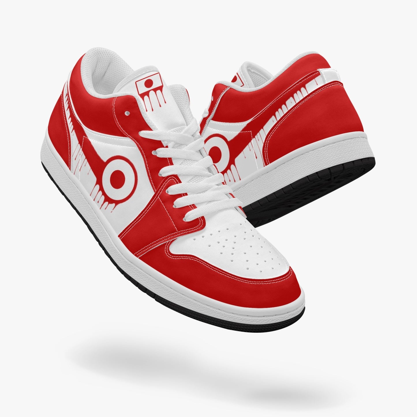 Air Japan Red Drip / Red & White Low Tops (Black Sole) - Men's & Women's