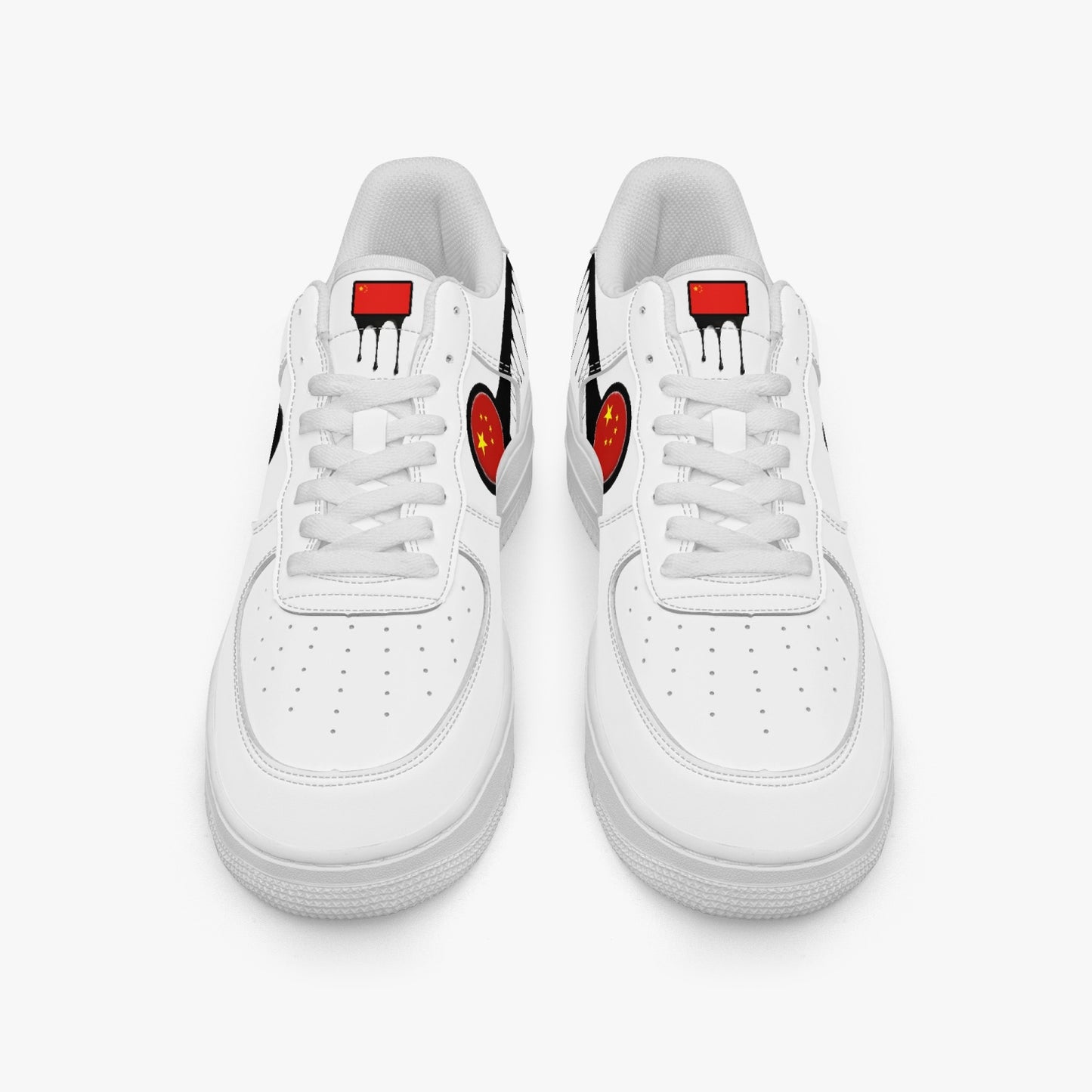 China Black Drip R-Force 1 Low Tops (White) - Men's & Women's
