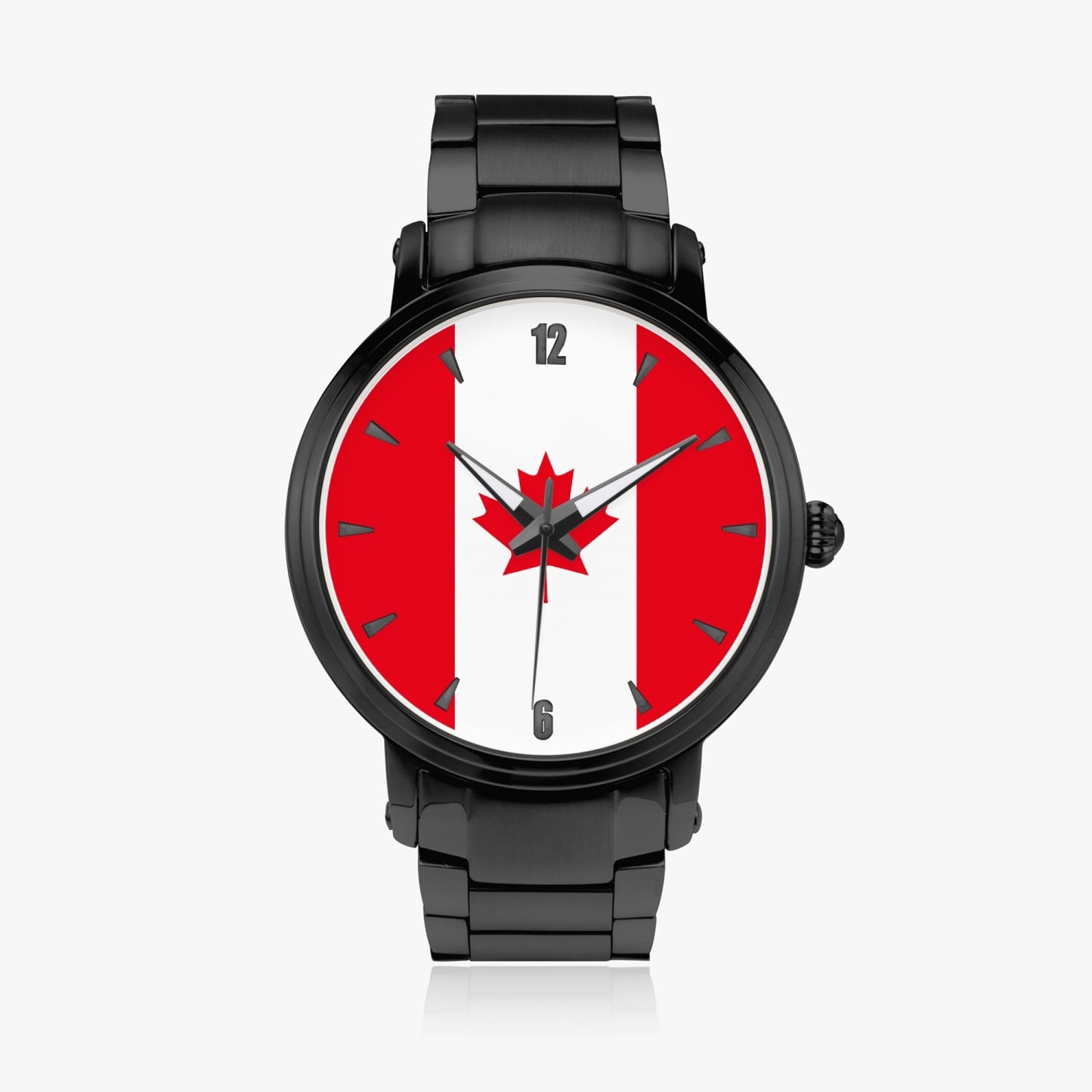 Canada Pride Stainless Steel Luxury Men's Watch - Silver / Rose Gold / Black