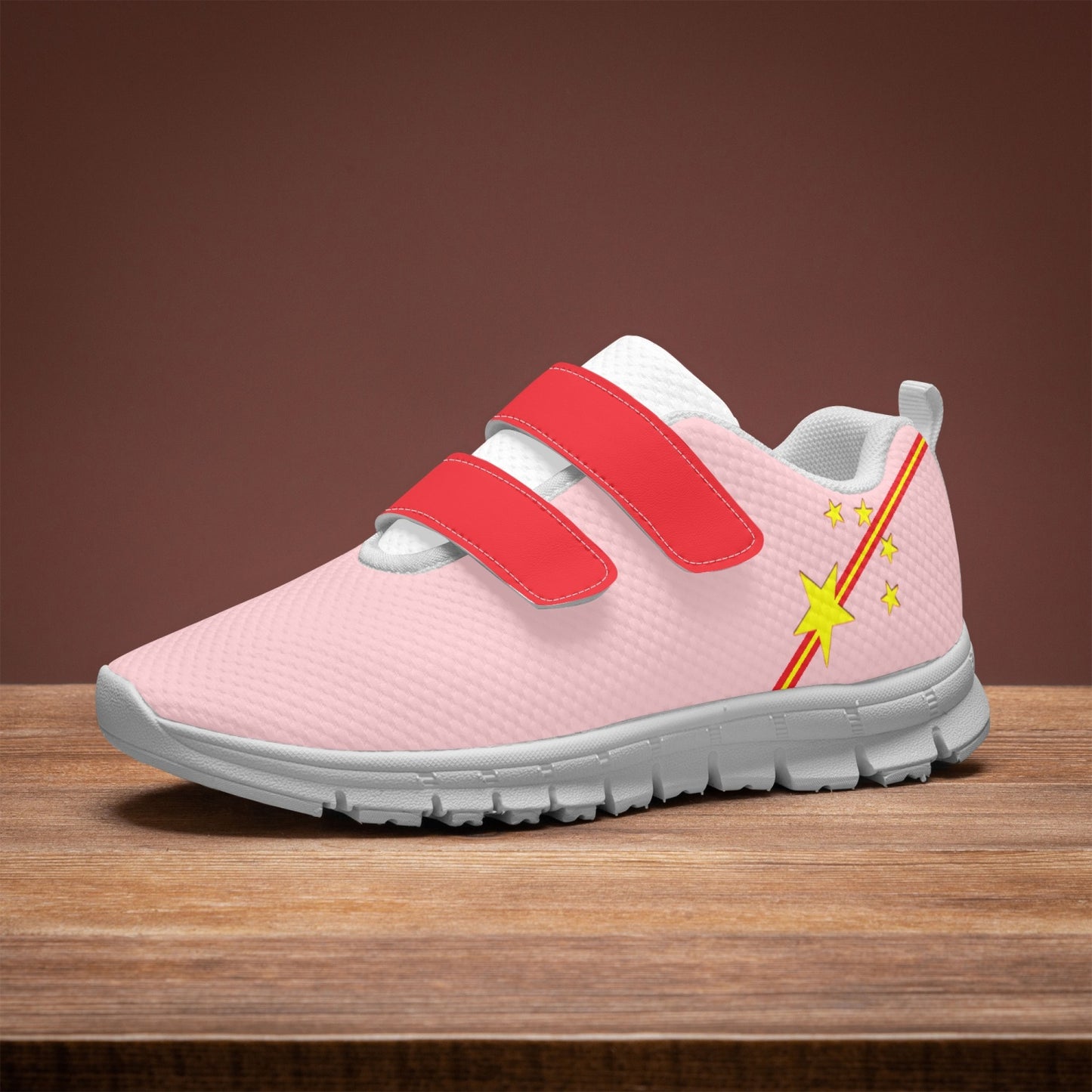 China Pride Kid's Lightweight Velcro Mesh Sneaker - Pink