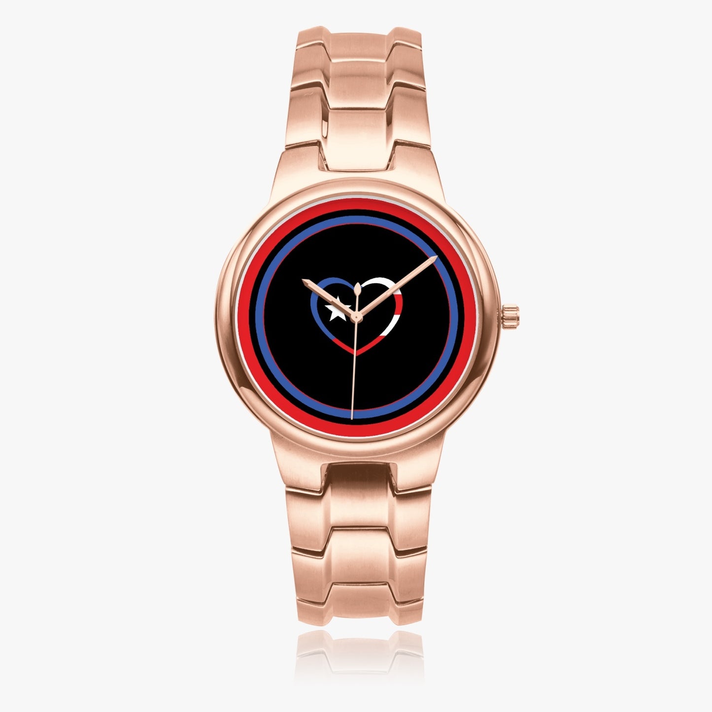 Puerto Rico Love Stainless Steel Luxury Women's Watch - Rose Gold / Silver / Black