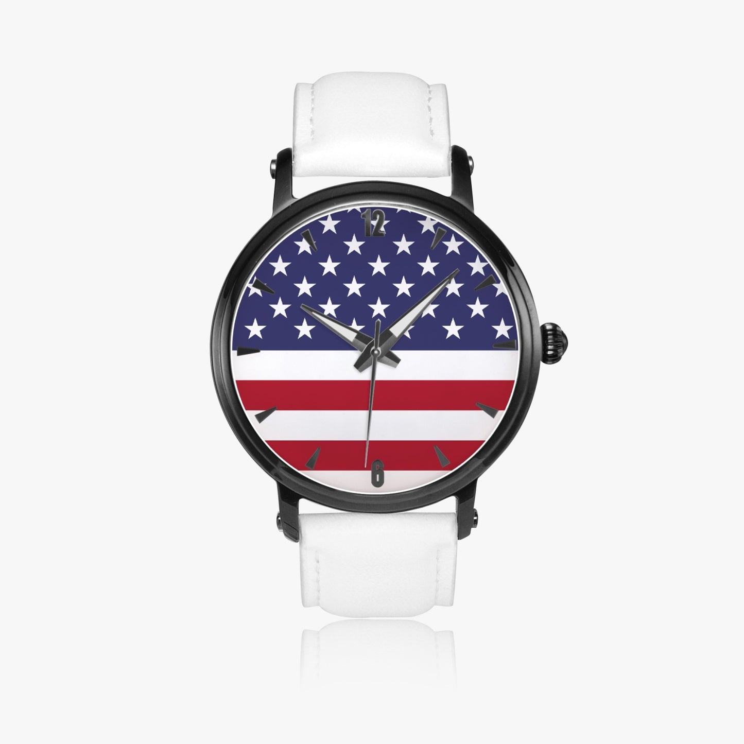 American Pride Premium Leather Men's Watch - Silver / Rose Gold / Black