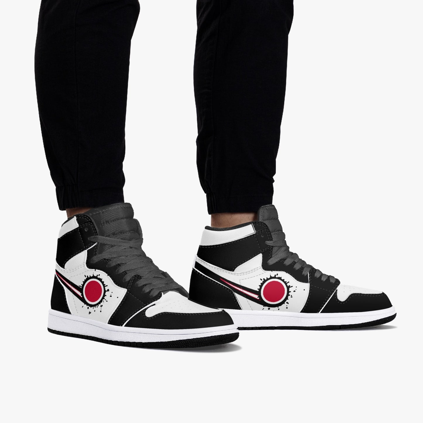 Air Japan Splattered Icon Black/White High Tops (Black Sole) - Men's & Women's