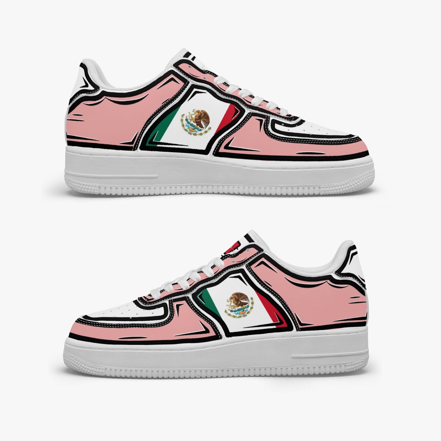 Mexico Cartoon Force 1 Low Tops (Pink) - Men's & Women's