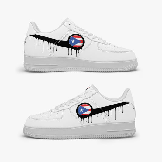 Puerto Rico Black Drip R-Force 1 Low Tops (White) - Men's & Women's