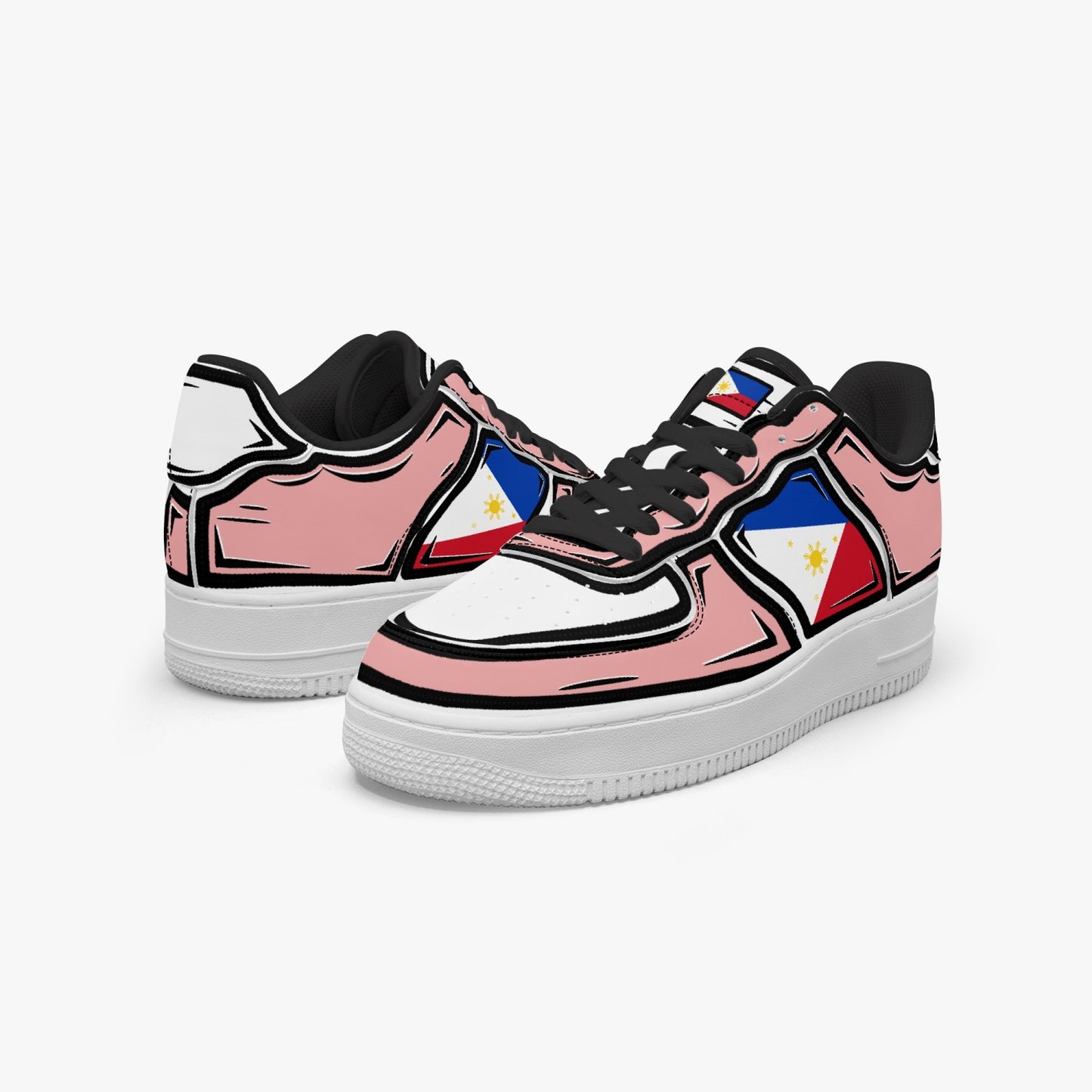 Philippines Cartoon Force 1 Low Tops (Pink) - Men's & Women's