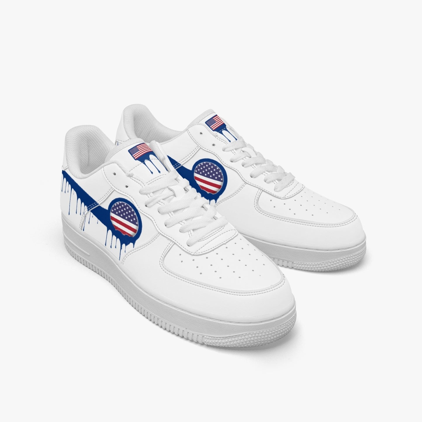 American Blue Drip R-Force 1 Low Tops (White) - Men's & Women's