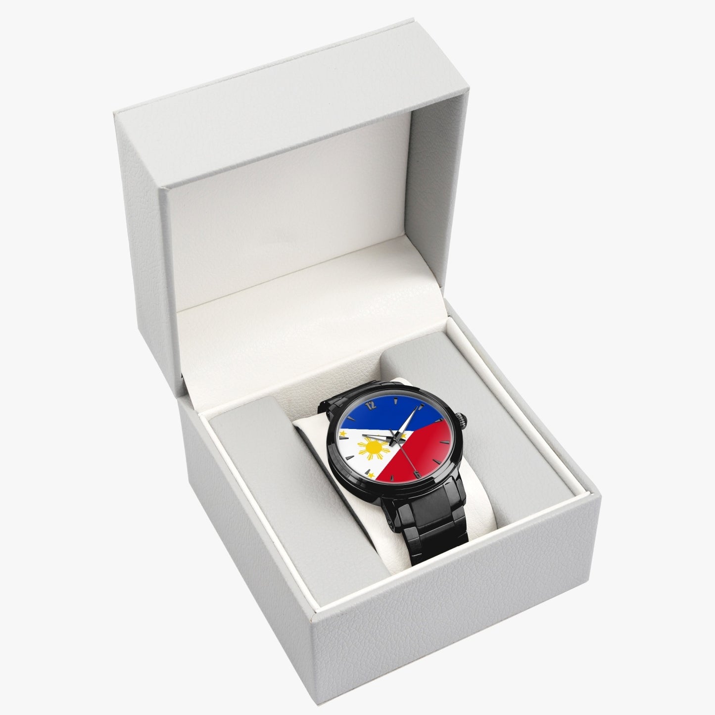 Philippines Pride Stainless Steel Luxury Men's Watch - Silver / Rose Gold / Black