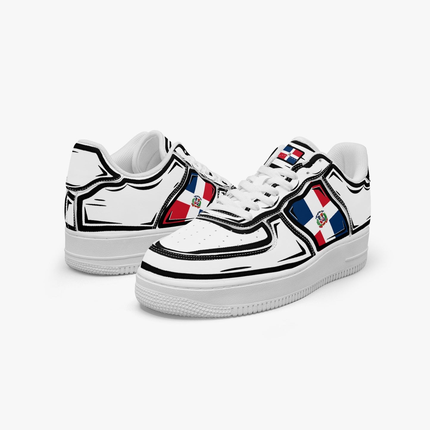 Dominican Cartoon Force 1 Low Tops (White) - Men's & Women's