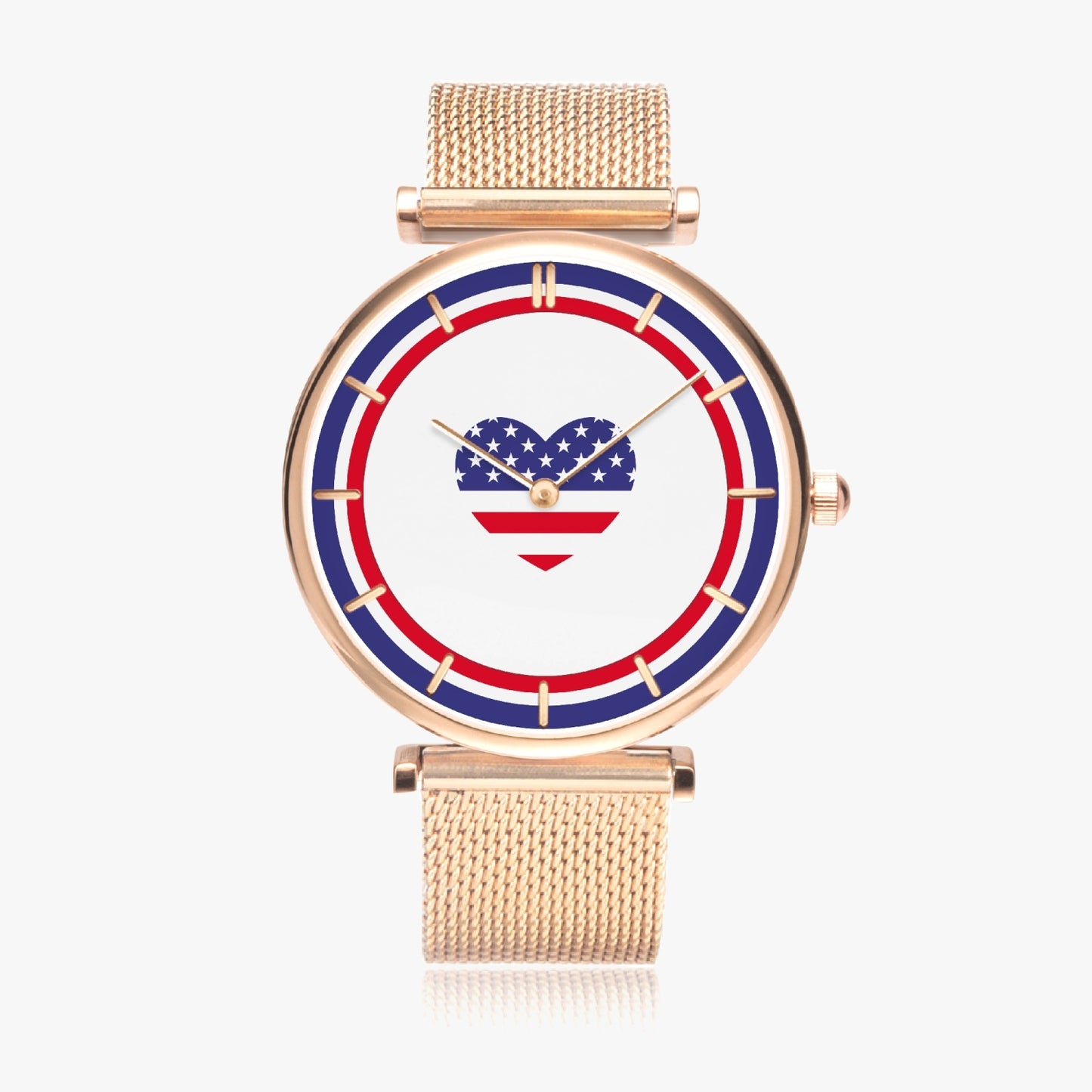 American Love Ultra Thin Women's Quartz Watch - Gold / Rose Gold / Silver
