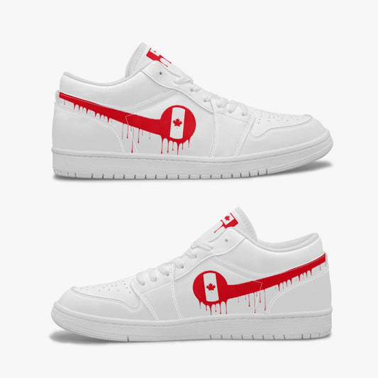Air Canada Red Drip / White Low Tops (White Sole) - Men's & Women's
