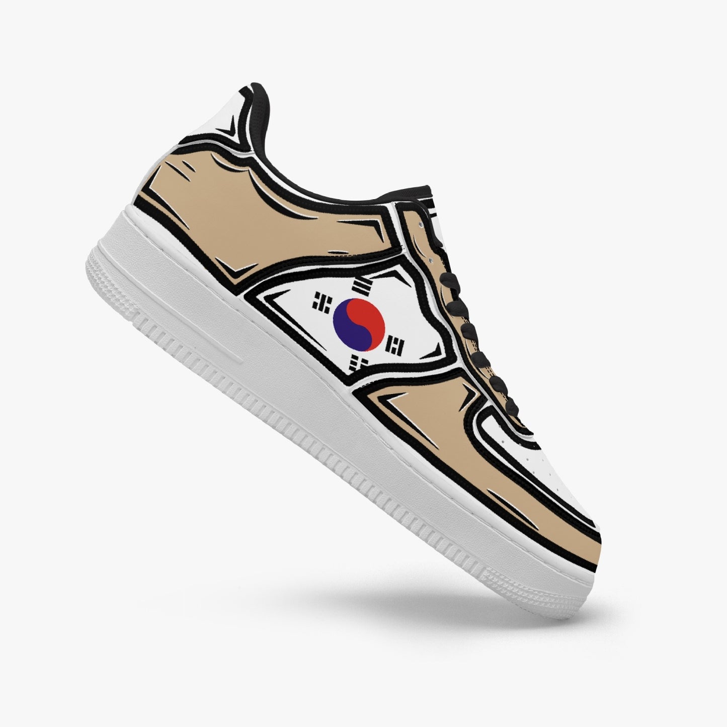 South Korea Cartoon Force 1 Low Tops (Tan) - Men's & Women's