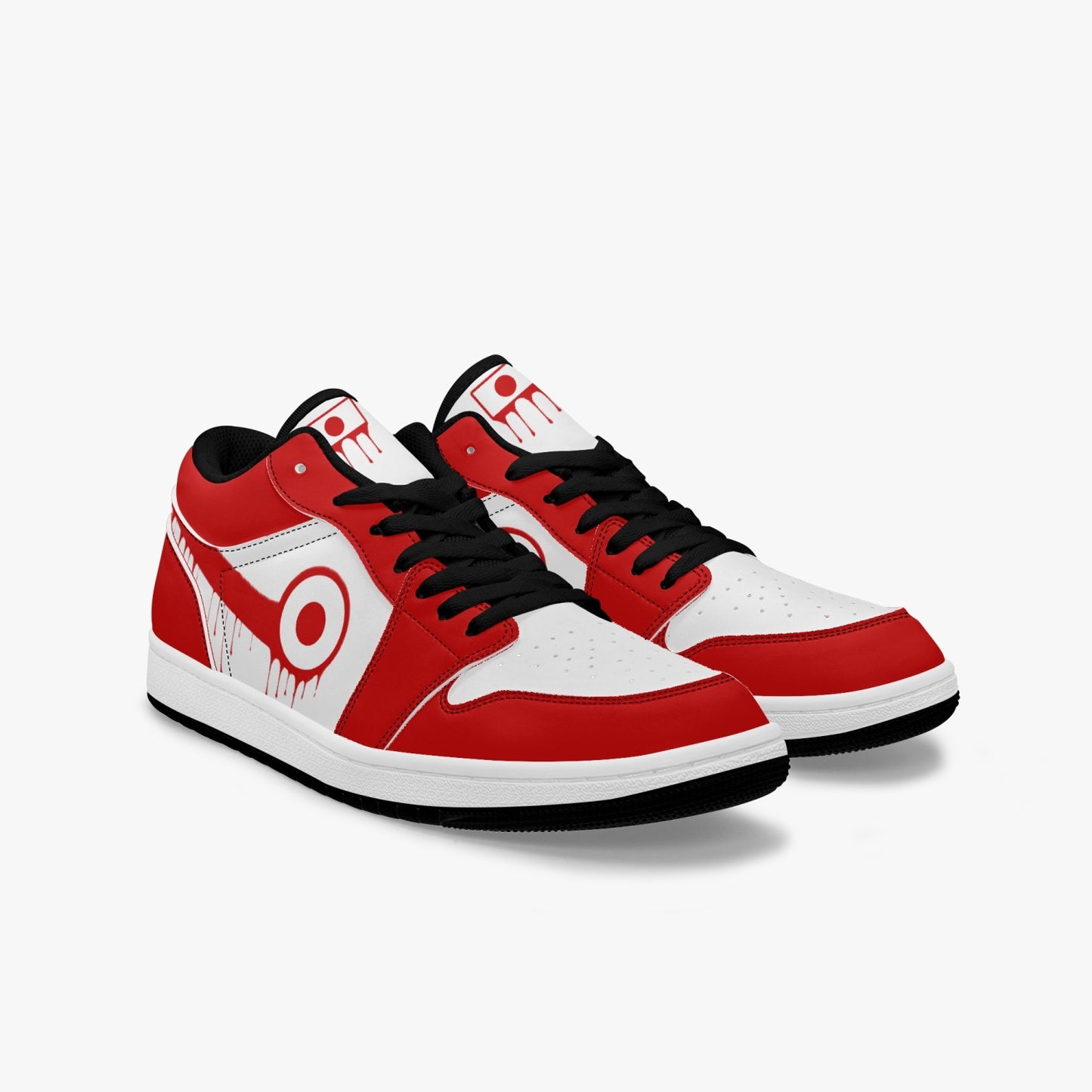 Air Japan Red Drip / Red & White Low Tops (Black Sole) - Men's & Women's