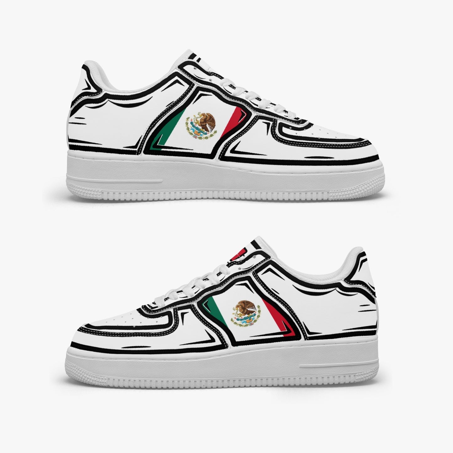 Mexico Cartoon Force 1 Low Tops (White) - Men's & Women's