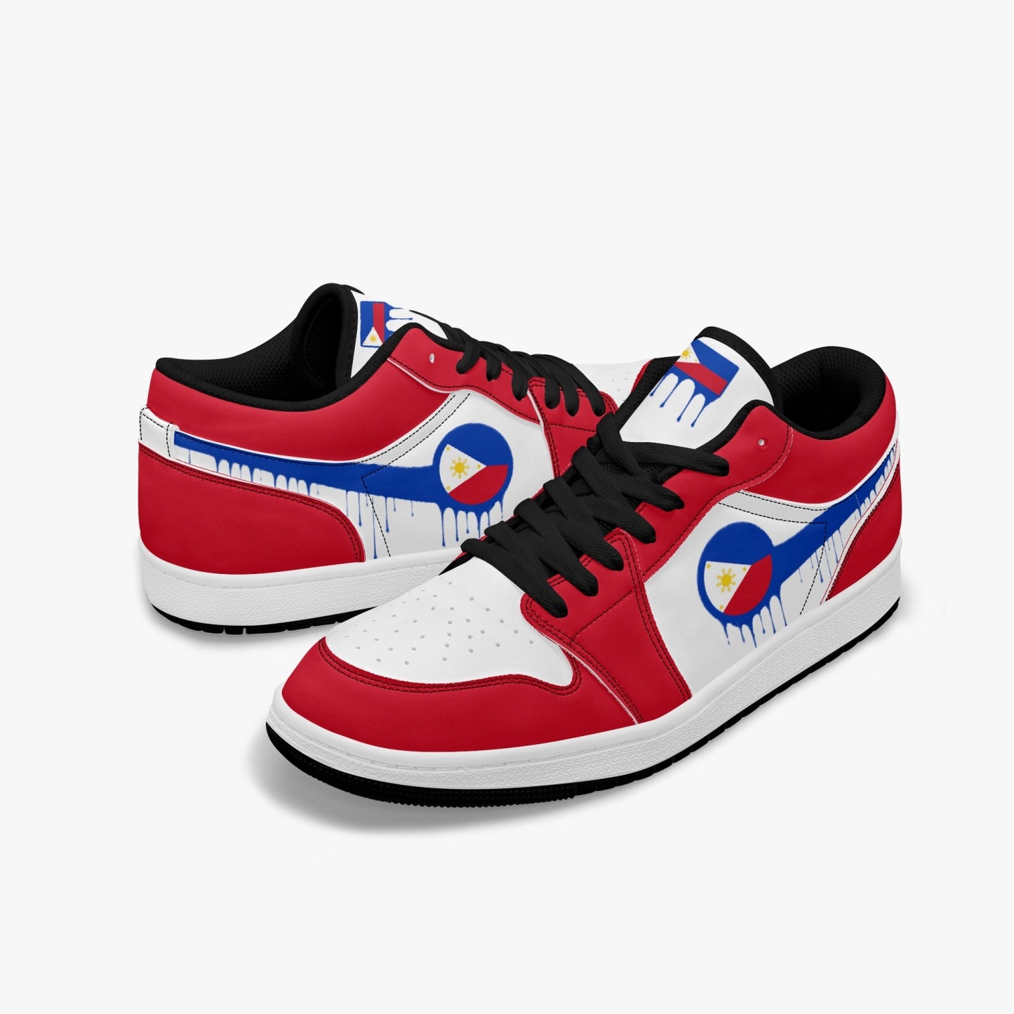 Air Philippines Blue Drip / Red & White Low Tops (Black Sole) - Men's & Women's