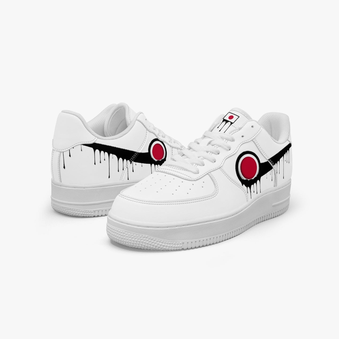 Japan Black Drip R-Force 1 Low Tops (White) - Men's & Women's