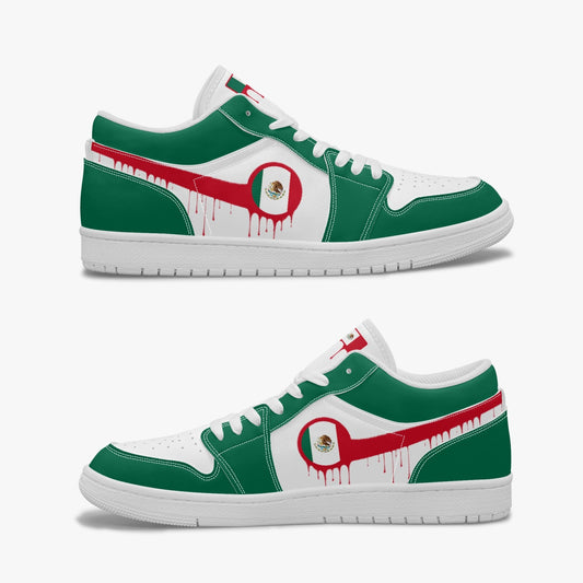Air Mexico Red Drip / Green & White Low Tops (White Sole) - Men's & Women's