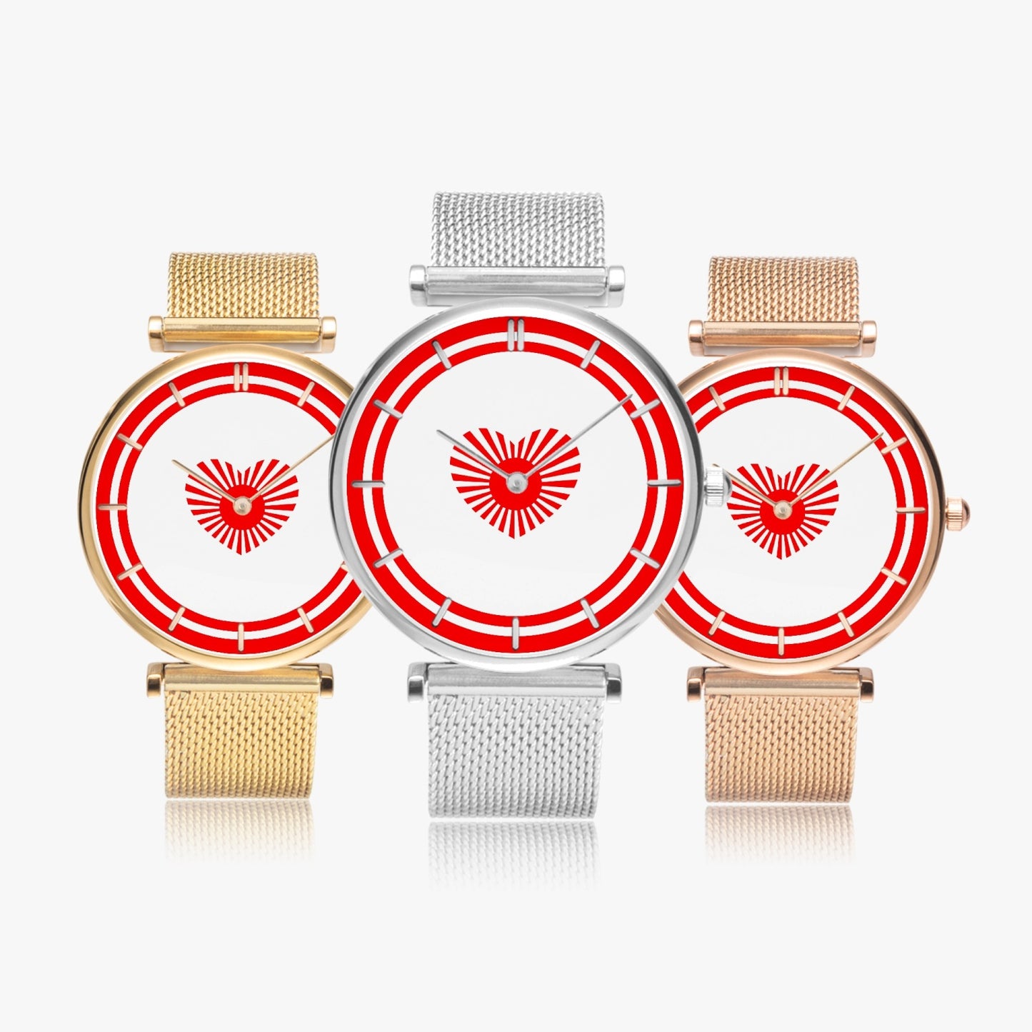 Japan Love Ultra Thin Women's Quartz Watch - Gold / Rose Gold / Silver
