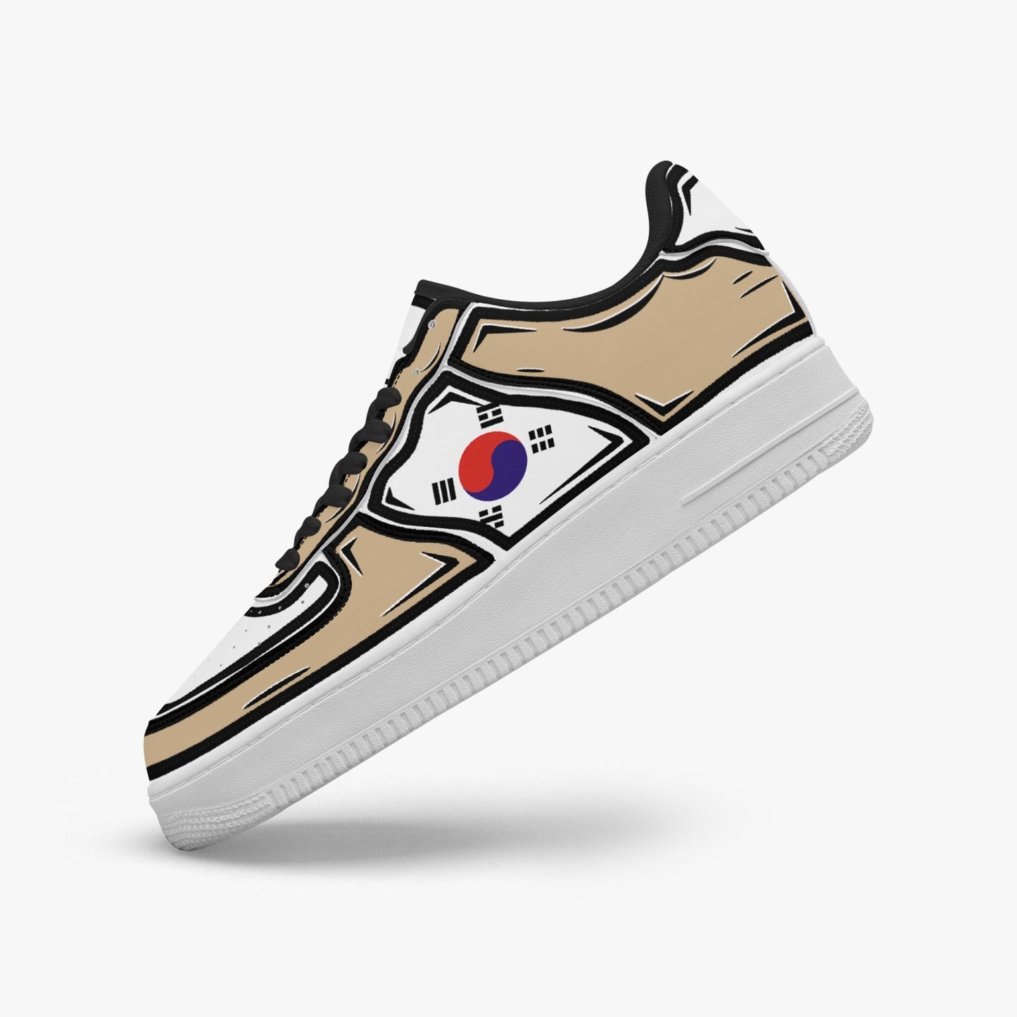 South Korea Cartoon Force 1 Low Tops (Tan) - Men's & Women's
