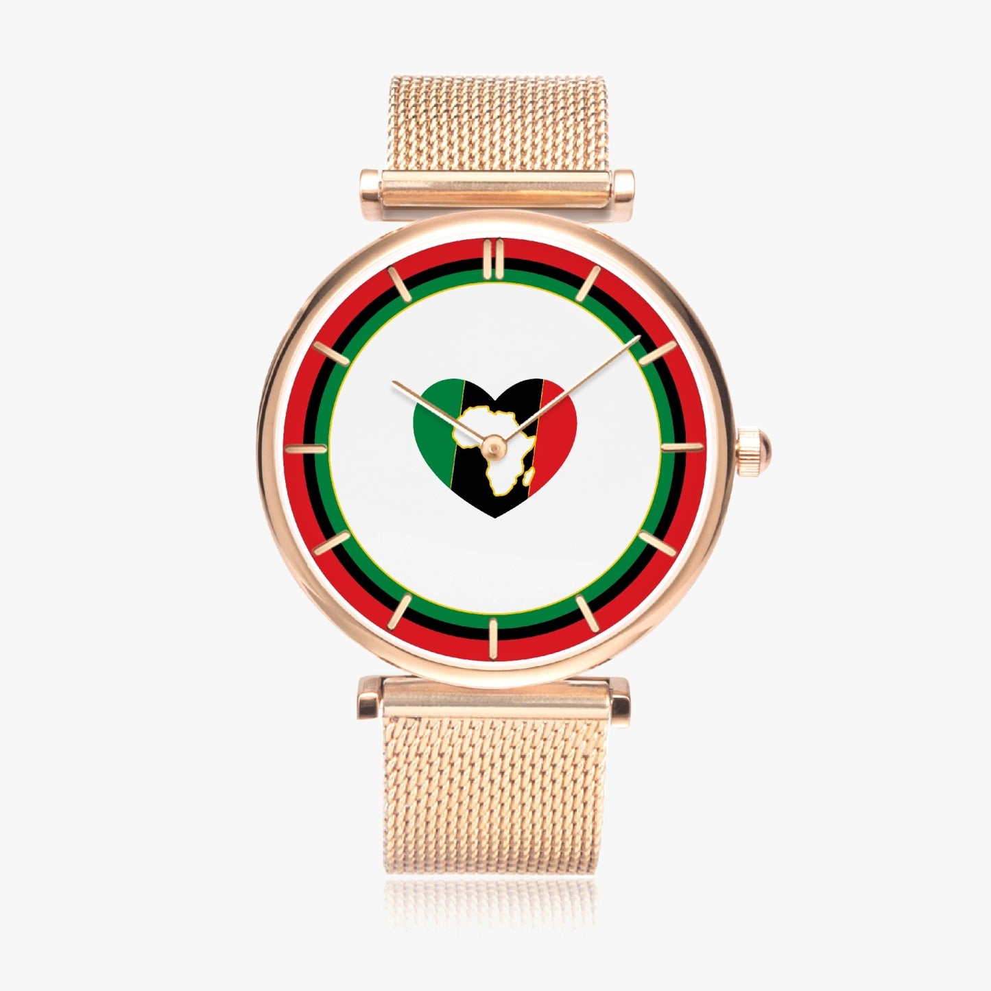 Africa Love Ultra Thin Women's Quartz Watch - Gold / Rose Gold / Silver