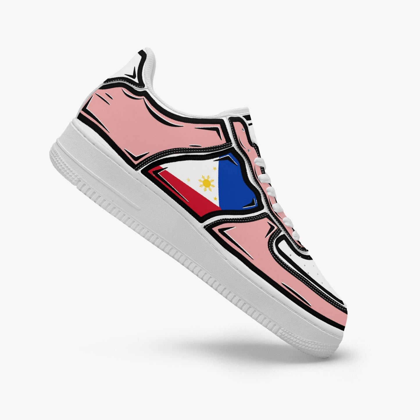Philippines Cartoon Force 1 Low Tops (Pink) - Men's & Women's