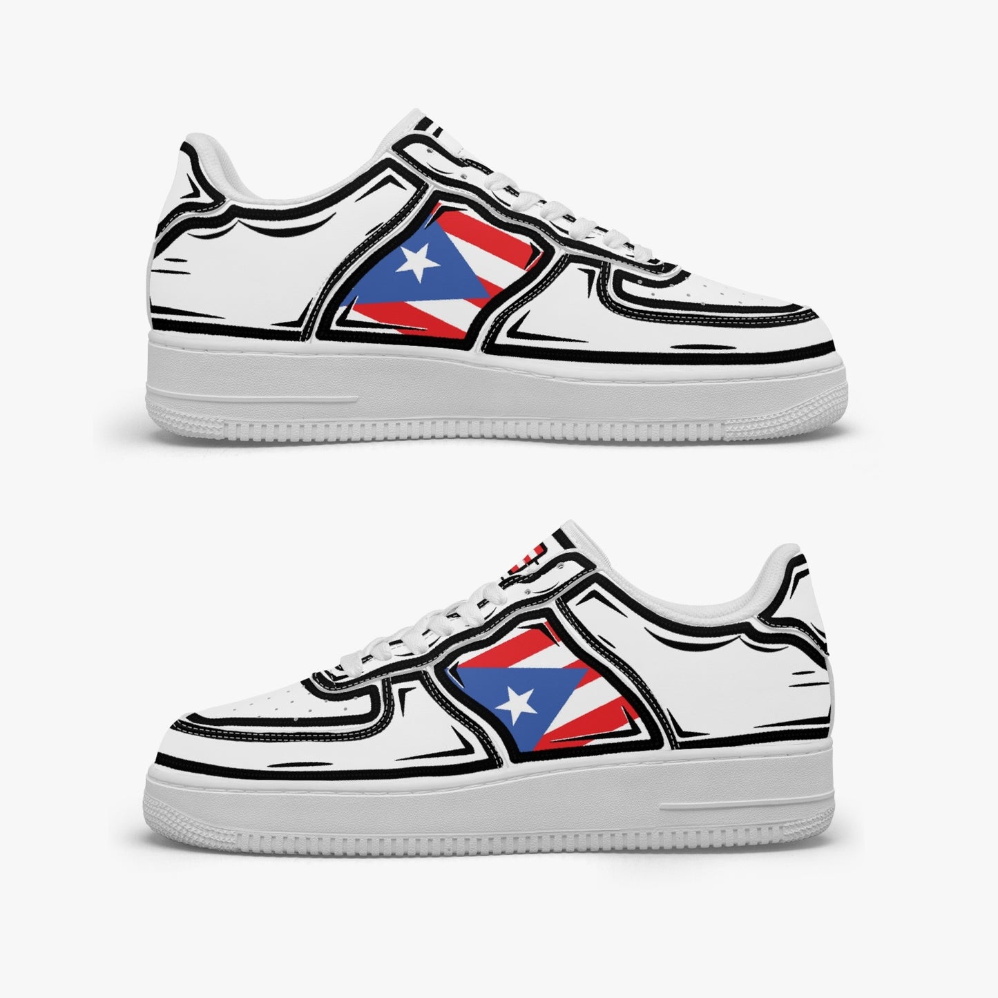 Puerto Rico Cartoon Force 1 Low Tops (White) - Men's & Women's