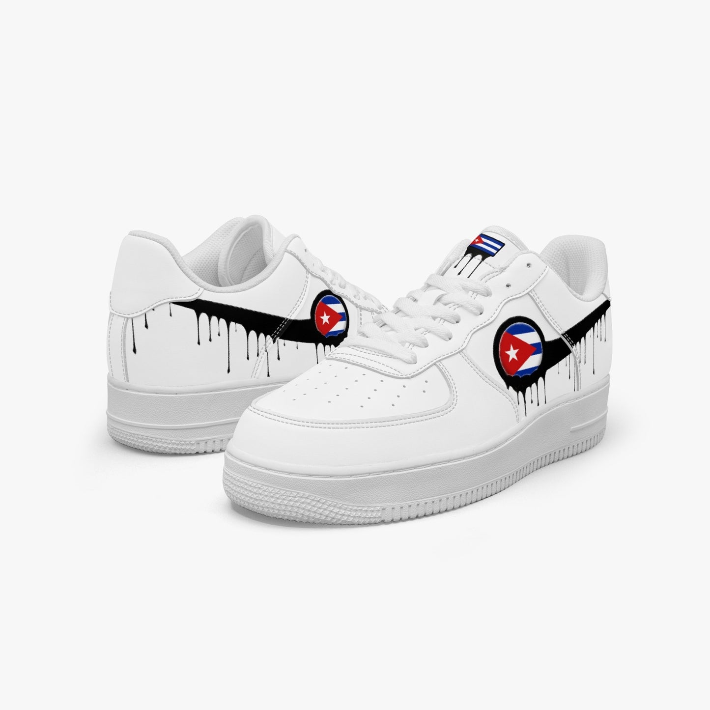 Cuba Black Drip R-Force 1 Low Tops (White) - Men's & Women's